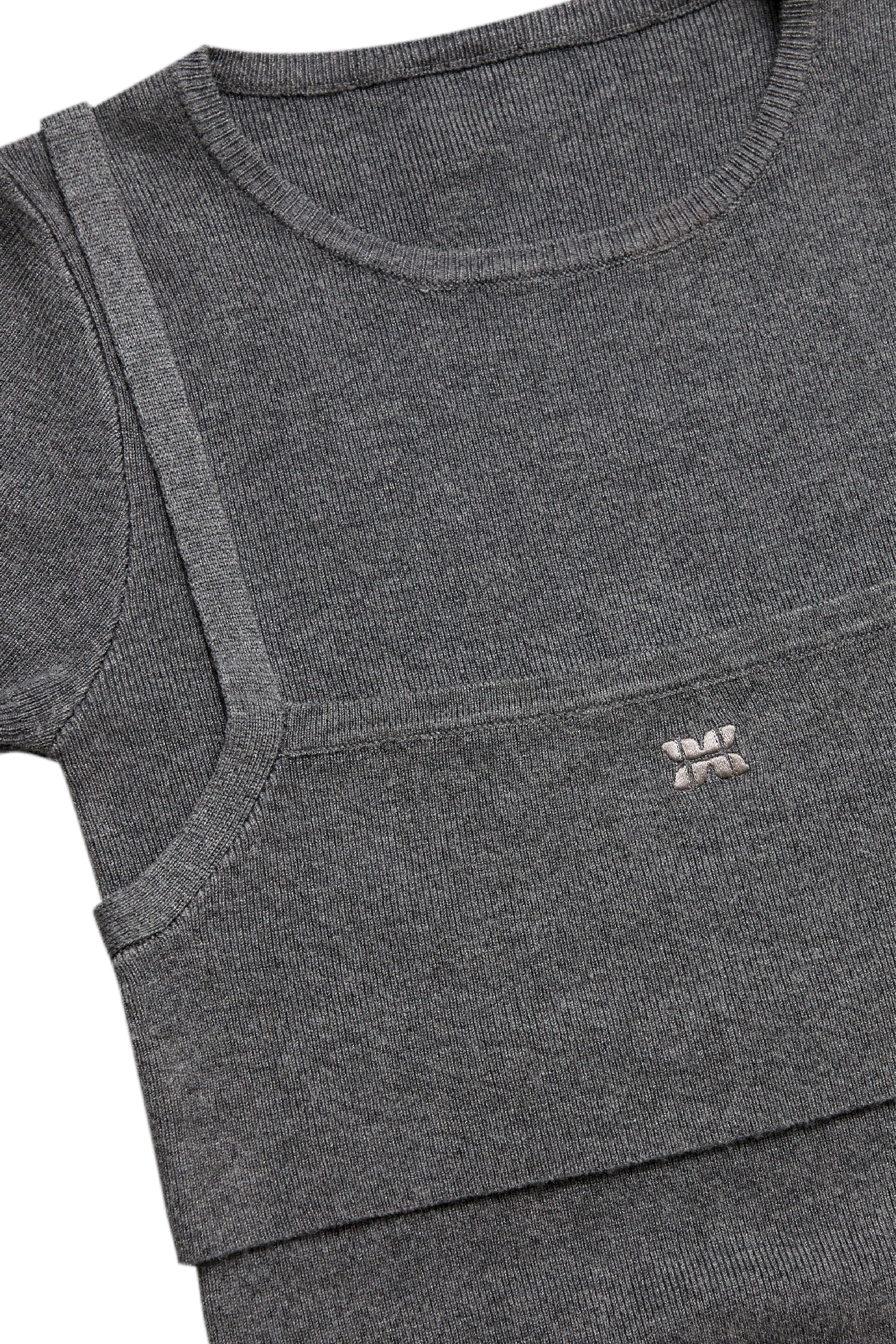 DOUBLE-LAYERED TOP - DARK GREY