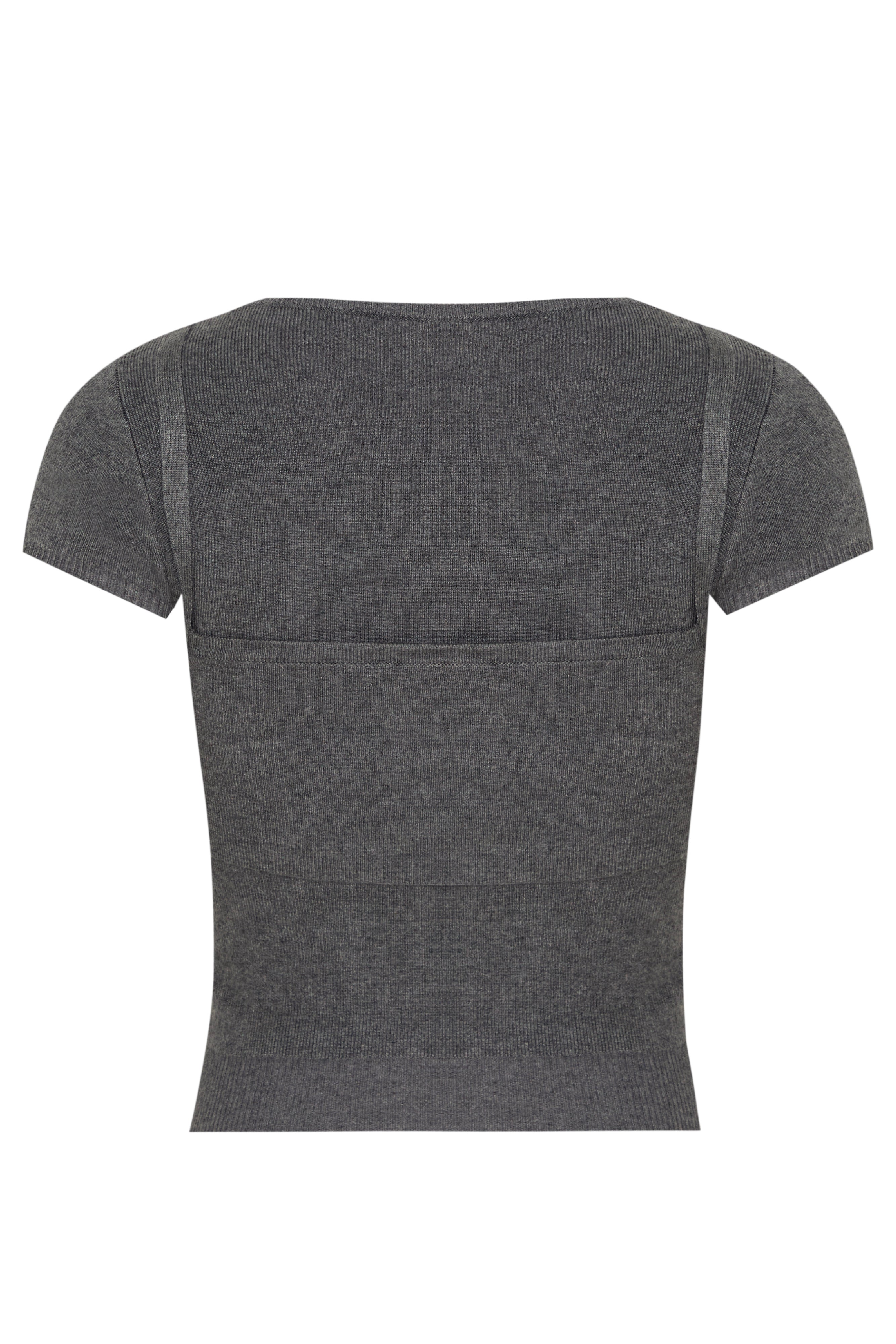 DOUBLE-LAYERED TOP - DARK GREY
