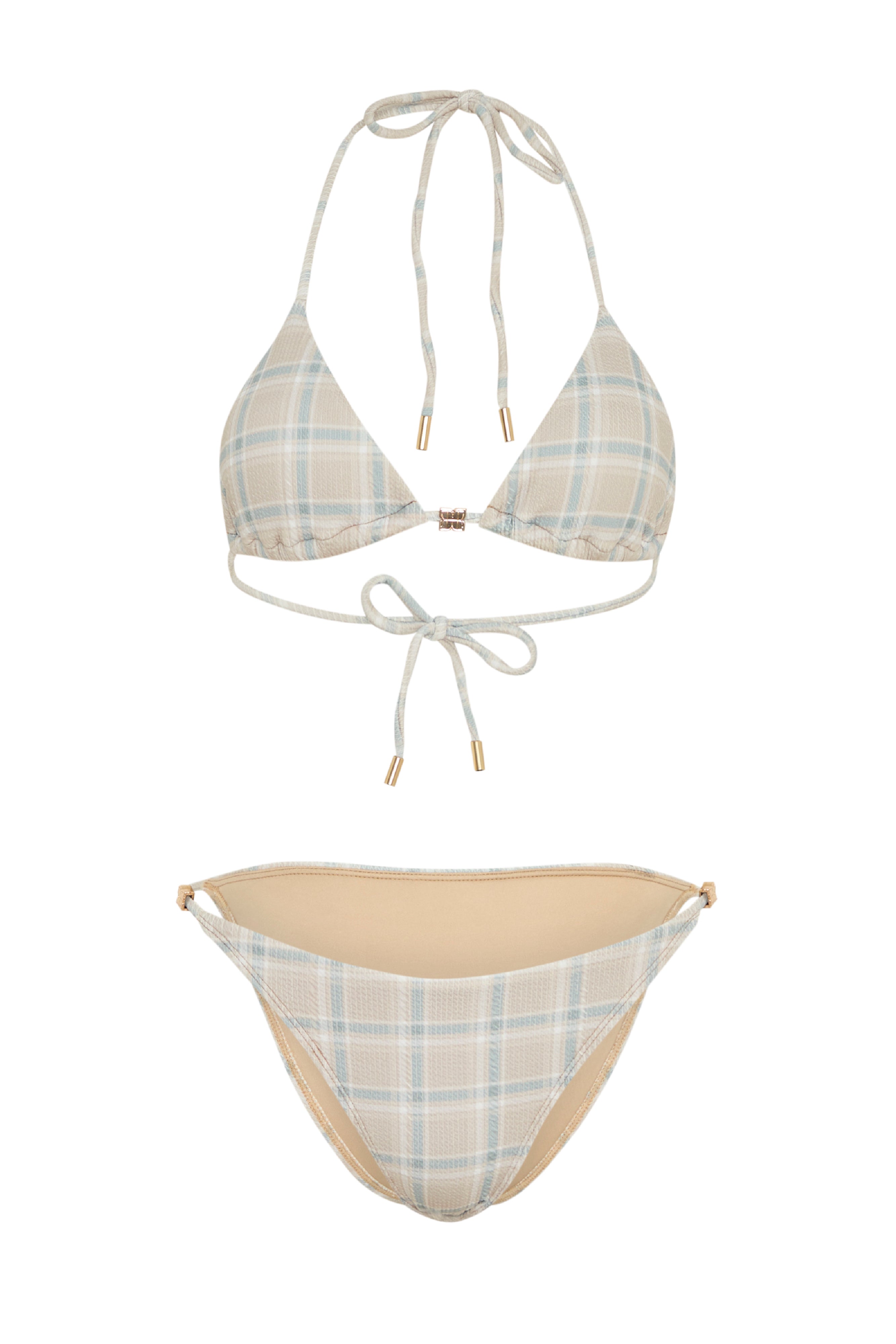 PLAID BIKINI - OATMEAL