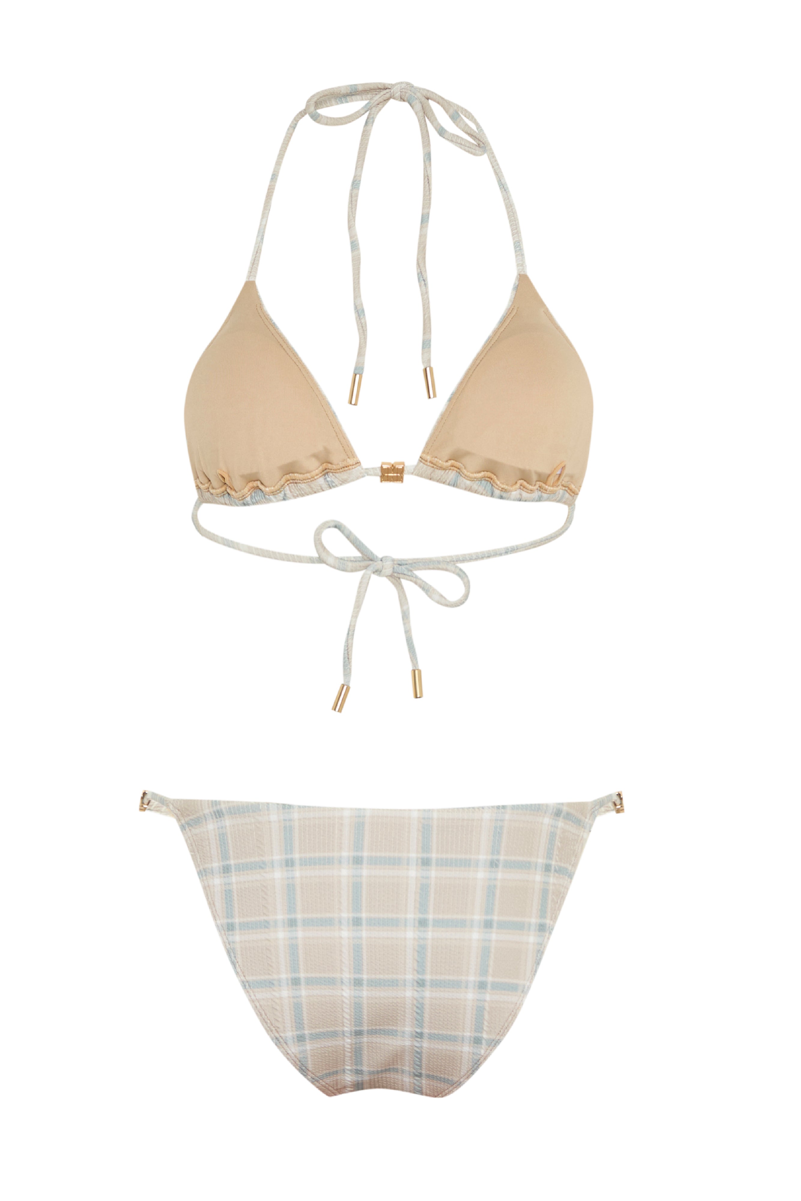 PLAID BIKINI - OATMEAL