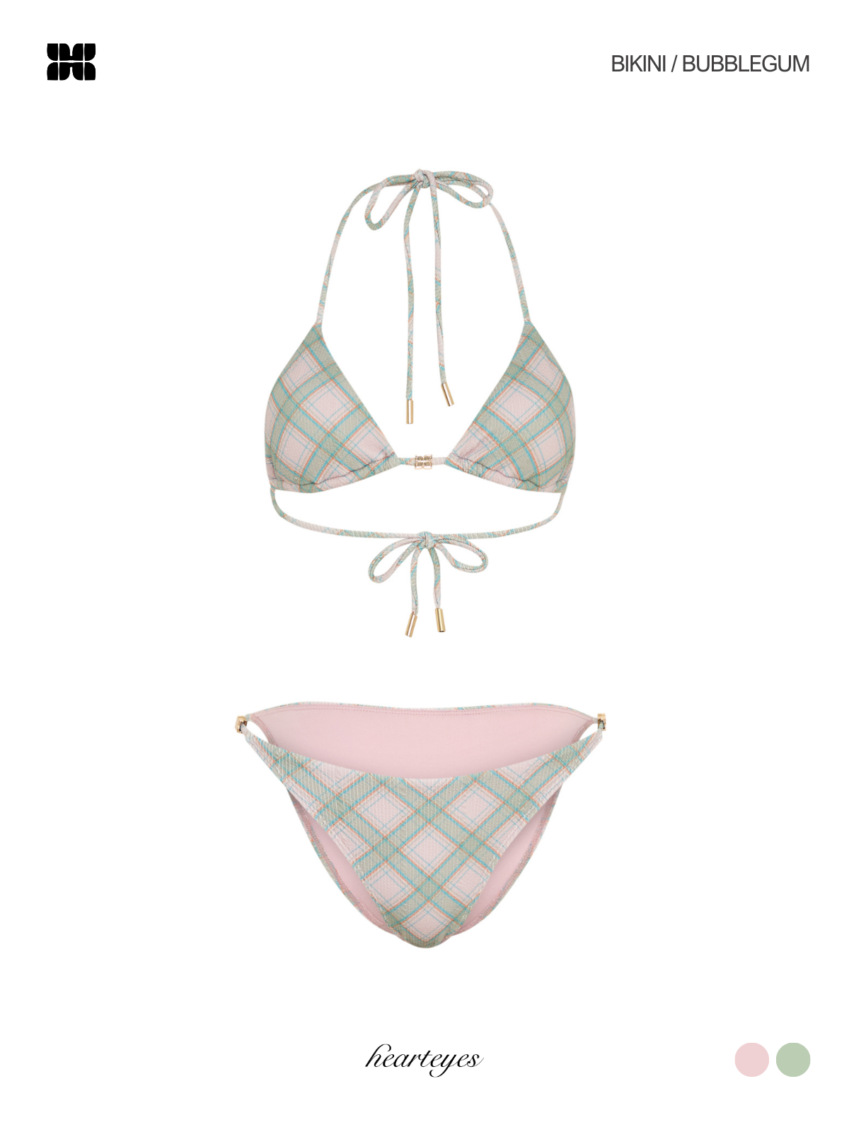 PLAID BIKINI - BUBBLEGUM